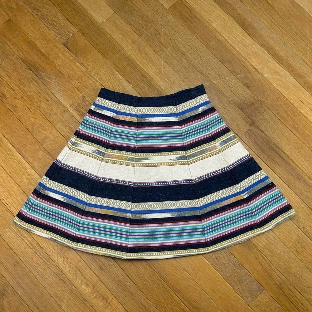 Chloe Oliver multicolored striped canvas skater skirt - Picture 1 of 6